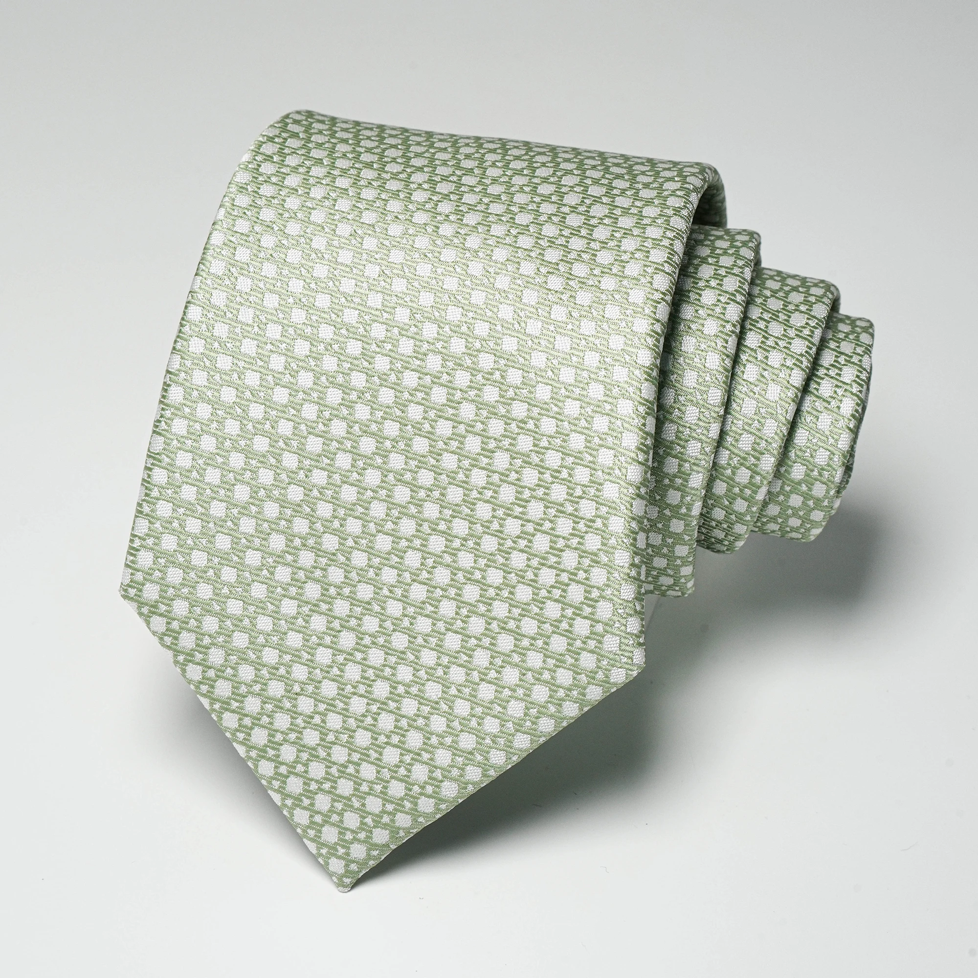 Luxuriöse einfarbige, bestickte Krawatte, 8 cm, hochwertige Seidenmischung, formelle Business-Anzug-Krawatte für Herren. – Detail 13