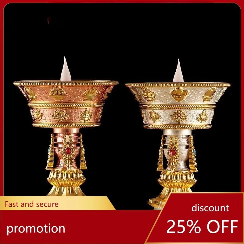 

Cz buddha offering everlasting ornament - tibetan style candle holder for home altars and buddhist offerings