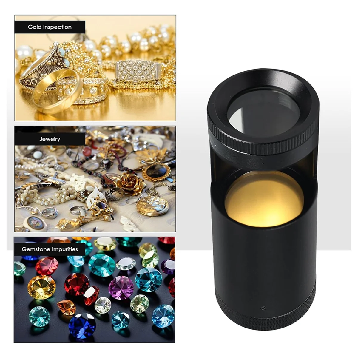 

AA98 Ручной светодиодный полярископ, оптическое стекло, двойная линза, дизайн, лупа диаметром 28 мм, ювелирная лупа