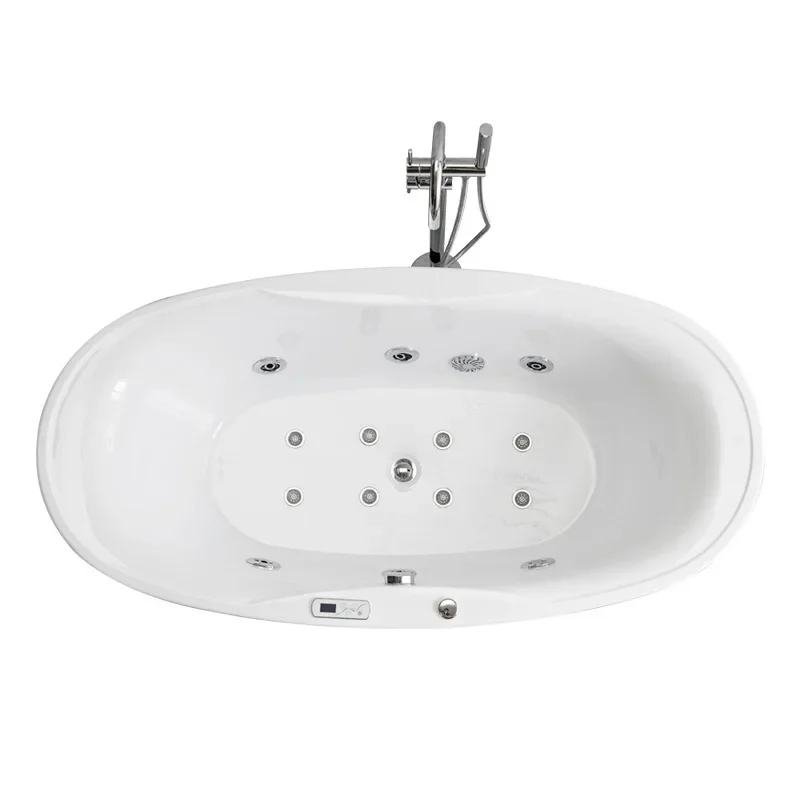 Bathtub Household Thermostatic Heating Surf Massage Cylinder Independent Oval Acrylic Bathtub Luxury Smart