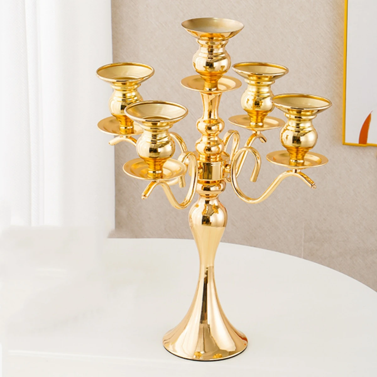 

4pcs /12pcs 60cm/100cm)Metal Candlestick Wedding Candle Holder Gold Centerpiece for Wedding Table candelabra 1657