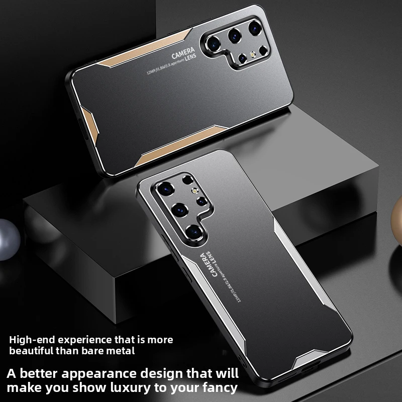 For Samsung Galaxy S24 Plus S21 FE S23 S25 Edge S22 S26 Ultra Silicone Bumper Cases Lens Protection Metal Back Cover Phone Case