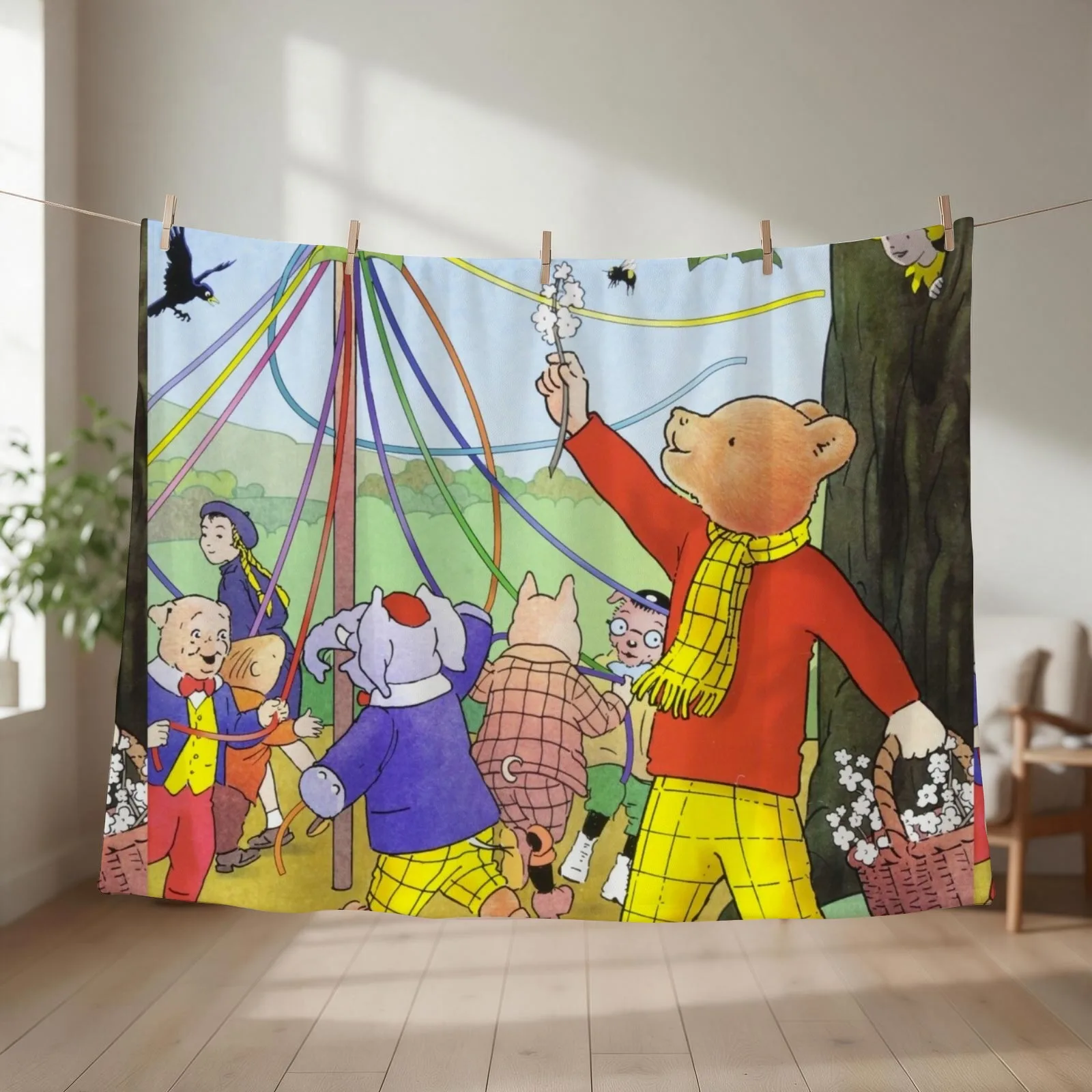 Rupert Bear Throw Blanket Decorative Sofas funny gift Camping Soft Big Blankets