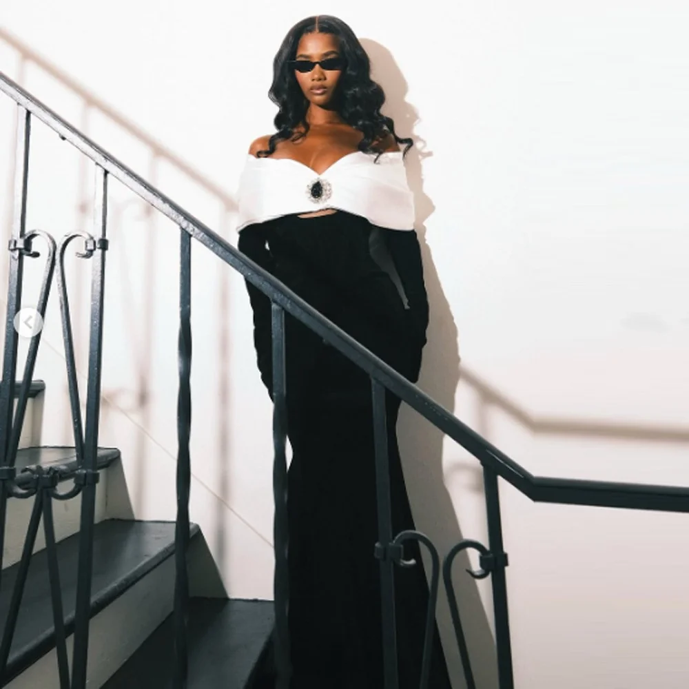 

Customized Elegant Velvet No Gloves Evening Dress Sexy Mermaid Gorgeous Cut Out Women Party Formal Events Prom Wear