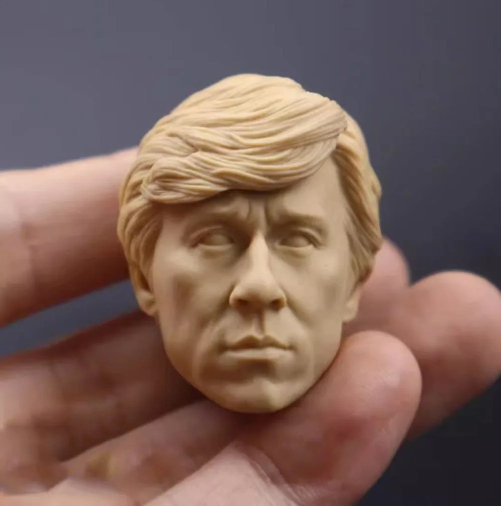 Cabeza esculpida blanca sin pintar, modelo de juguete de agente de policía de Polly Chan para figura de acción de 12 "B001 BD001, 1/6