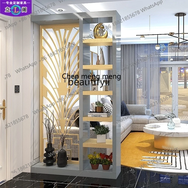 D178 Solid wood double-sided paint multi-functional partition rack living room entrance simple decorative cabinet customization