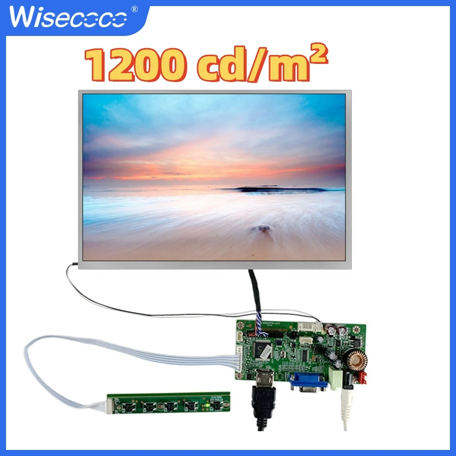 Visor LCD com luz solar para carregamento externo, 10.1 \