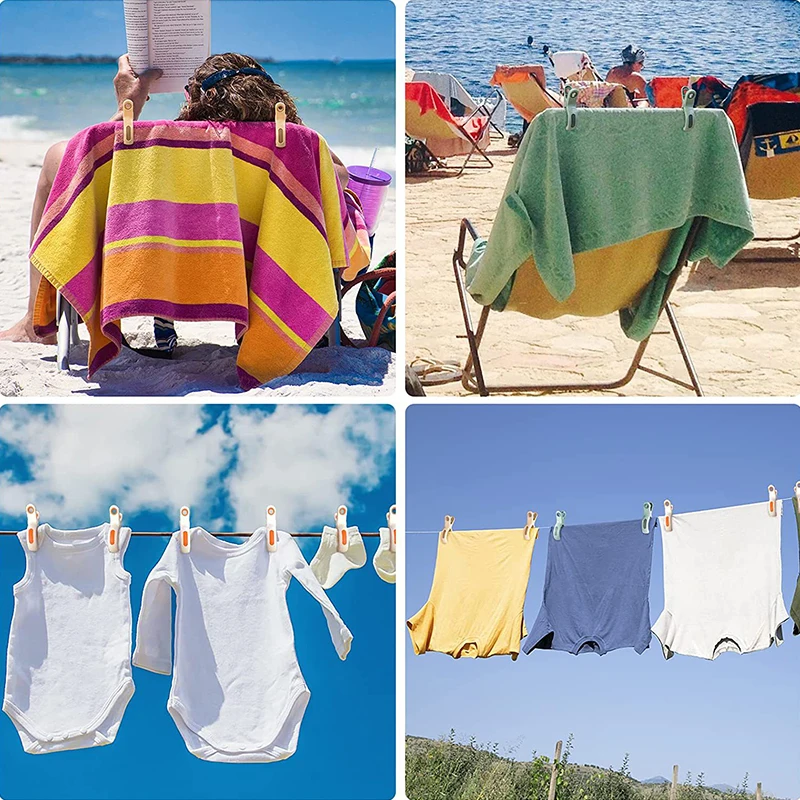 6/3pc Large Beach Towel Clips Reusable Plastic Strong Windproof Clothes Pegs Quilt Hanging Clip Non-slip Fixed Drying Clothespin