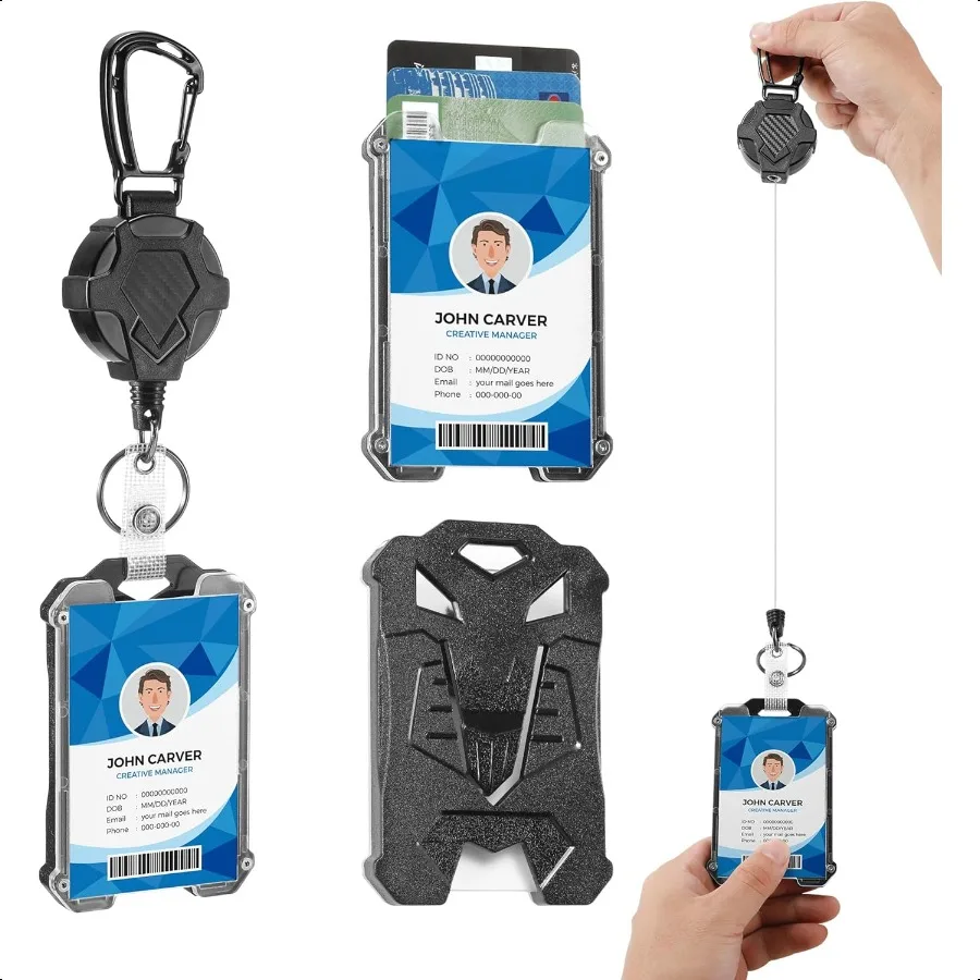 

2PackBadge Holder Retractable Clip Id Badge Card Holders