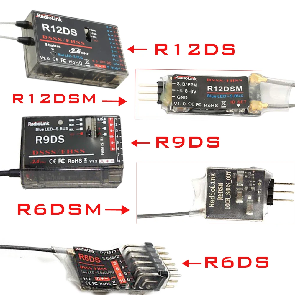 Radiolink R12DSM R12DS R9DS R6DSM R6DS  Rc Receiver 2.4G Receiver 4.8-6V Signal For RC Transmitter AAT9/AT9S/AT10/AT10II