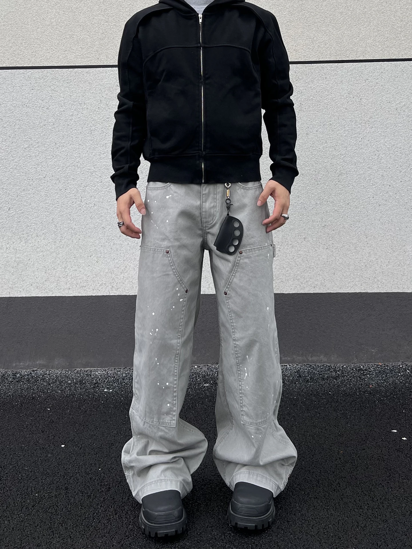 

Мужские джинсы в стиле ретро, американского кроя, свободные, из денима, с эффектом потертости, в стиле рабочей одежды, модные, для уличной моды, из хлопка, прямого кроя