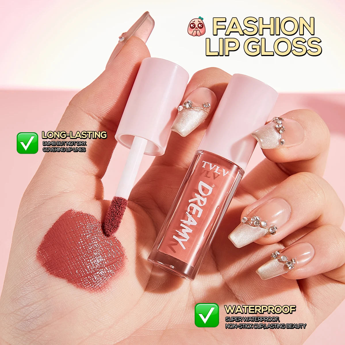 مجموعة ملمع شفاه دريم مكونة من 10 قطع، ملمع شفاه أوروبي وأمريكي غير لامع مقاوم للماء والعرق