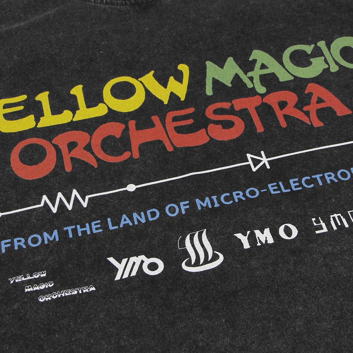 YMO T-Shirt Yellow Magic Orchestra Haruomi Hosono Ryuichi Sakamoto Yukihiro Takahashi Kraftwerk Washed Loose Drop Shoulder Tee