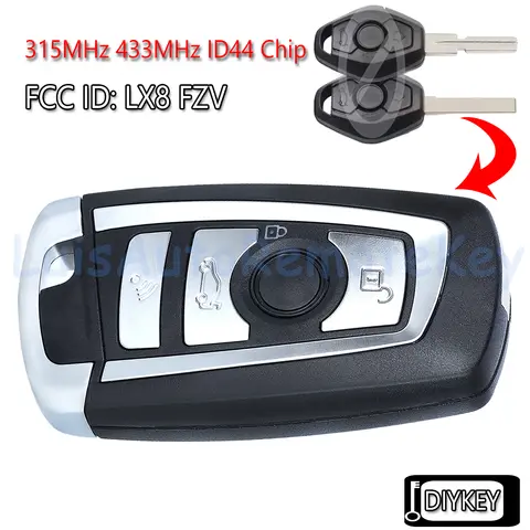 EWS System Modified Flip Remote Car Key Fob 315MHz 433MHz ID44 PCF7935 Chip for BMW E38 E39 E46 M5 X3 X5 Z3 Z4 1/ 3/ 5/ 7 Series