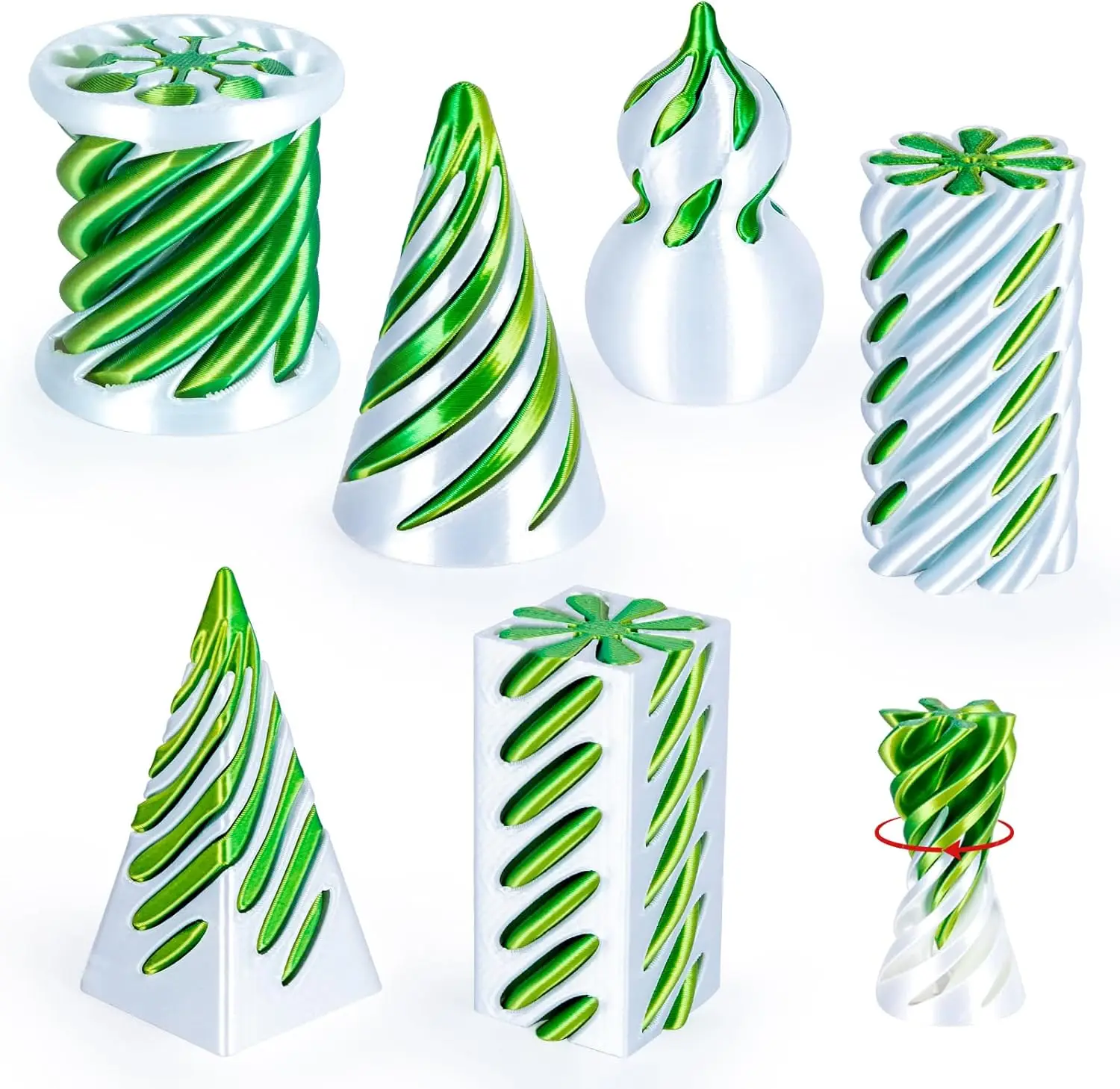 

3D Printed Spiral Cone Toy Impossible Pass through Square Sculpture Pillar Gourd Helix Screw Fidget Toy Vortex Thread Illusion
