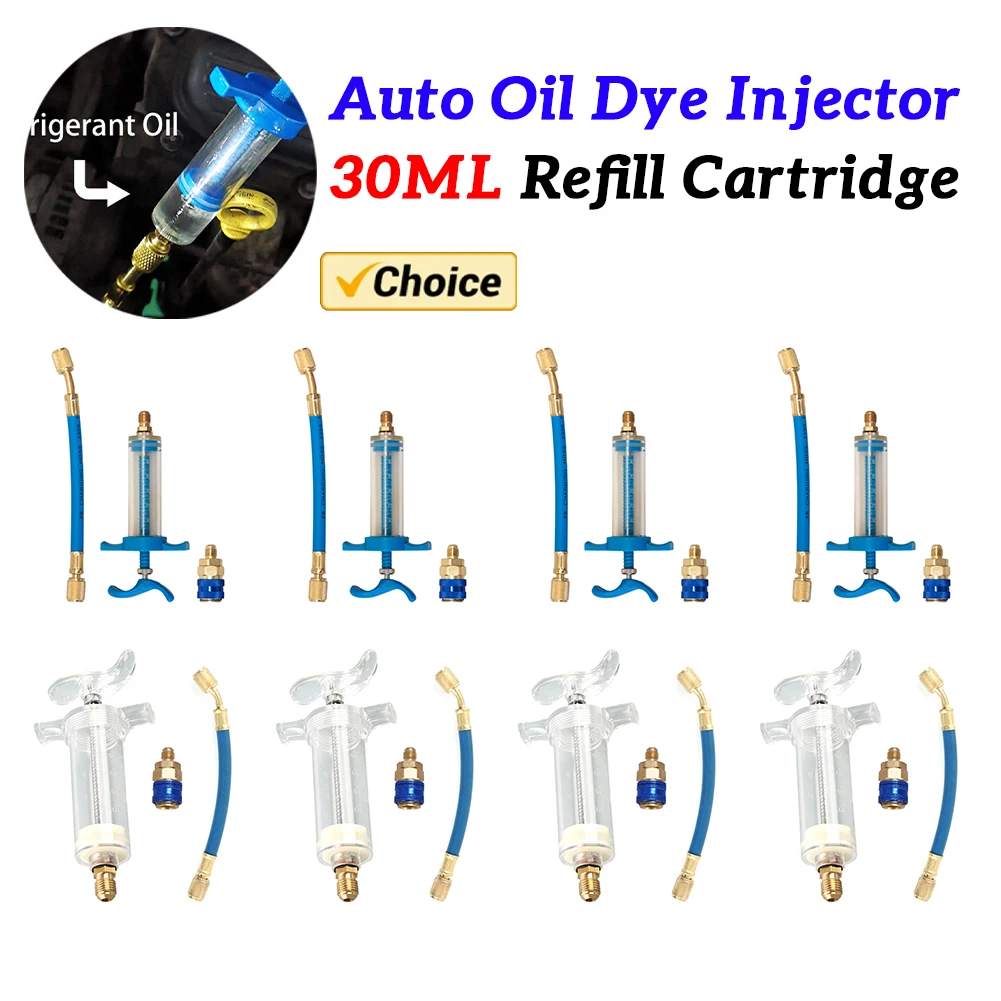A/C Dye Injector 1Oz Car Oil Injection Tool Low Side Liquid Fuel Injector for Car Repair Tools for Vehicle Home Air Conditioner