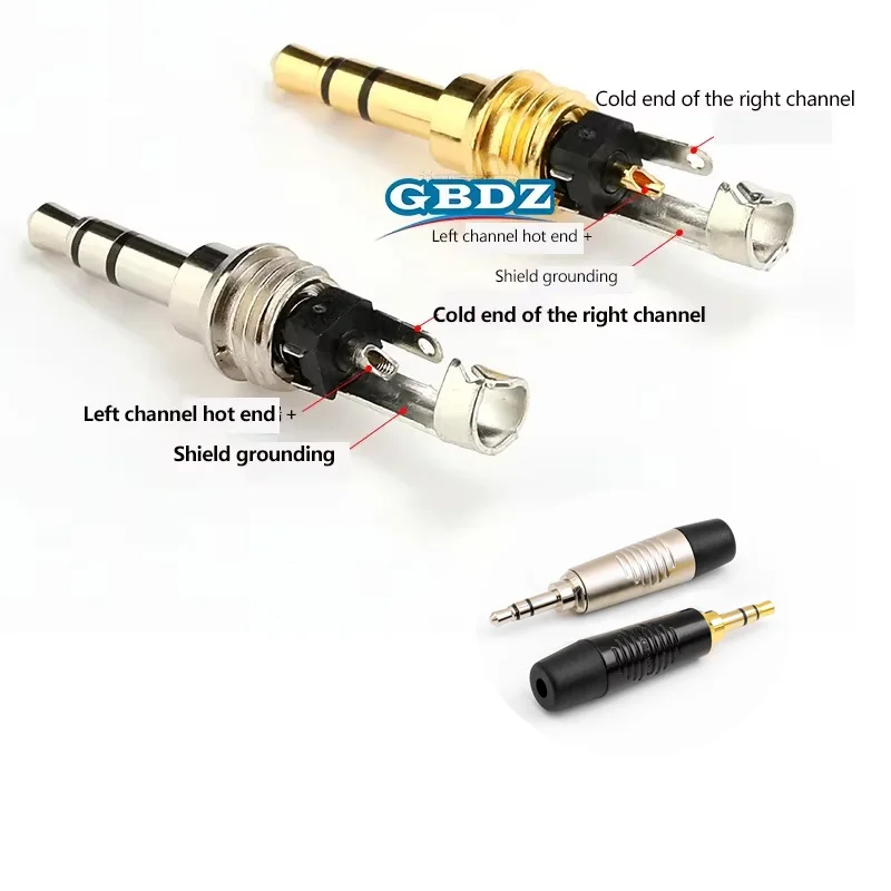 Jack 3.5mm Gold-plated Jack 1/8″ Headphone Notebook Microphone Audio Interface Connector Earphone Welding Repair Plug RTP3C