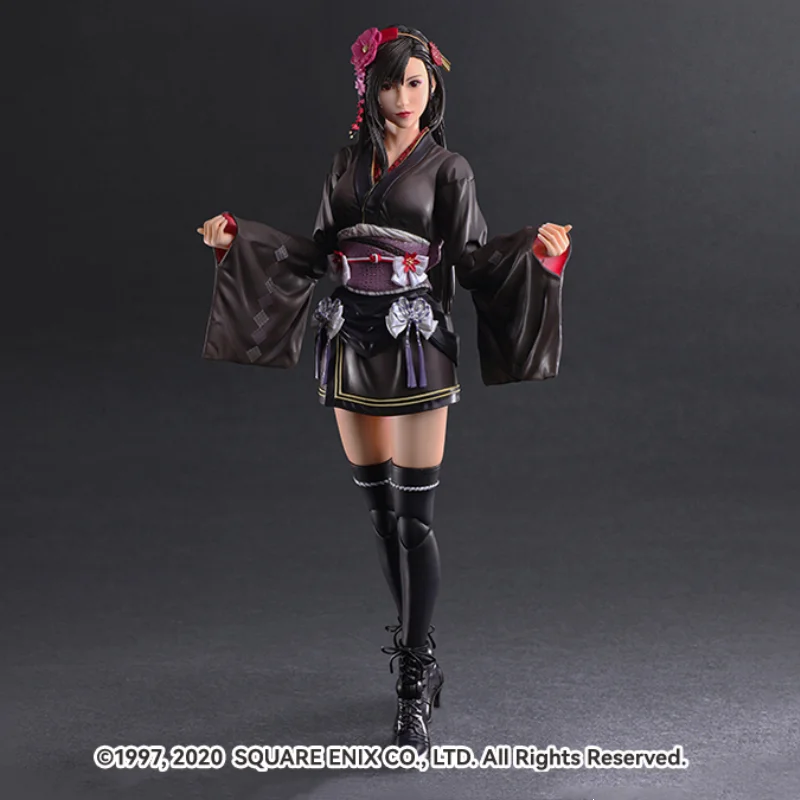 Play Arts Tifa Lockhart Exotic Dress Ver.Movable Joint Model Genuine Final Fantasy 7 Game Peripheral  Collection Decorative Gift