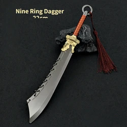 Ancient Chinese Words and Words Game Weapons Anime Peripheral 22cm Nine Ring Sword Weapons Zinc Alloy Handicraft Ornaments