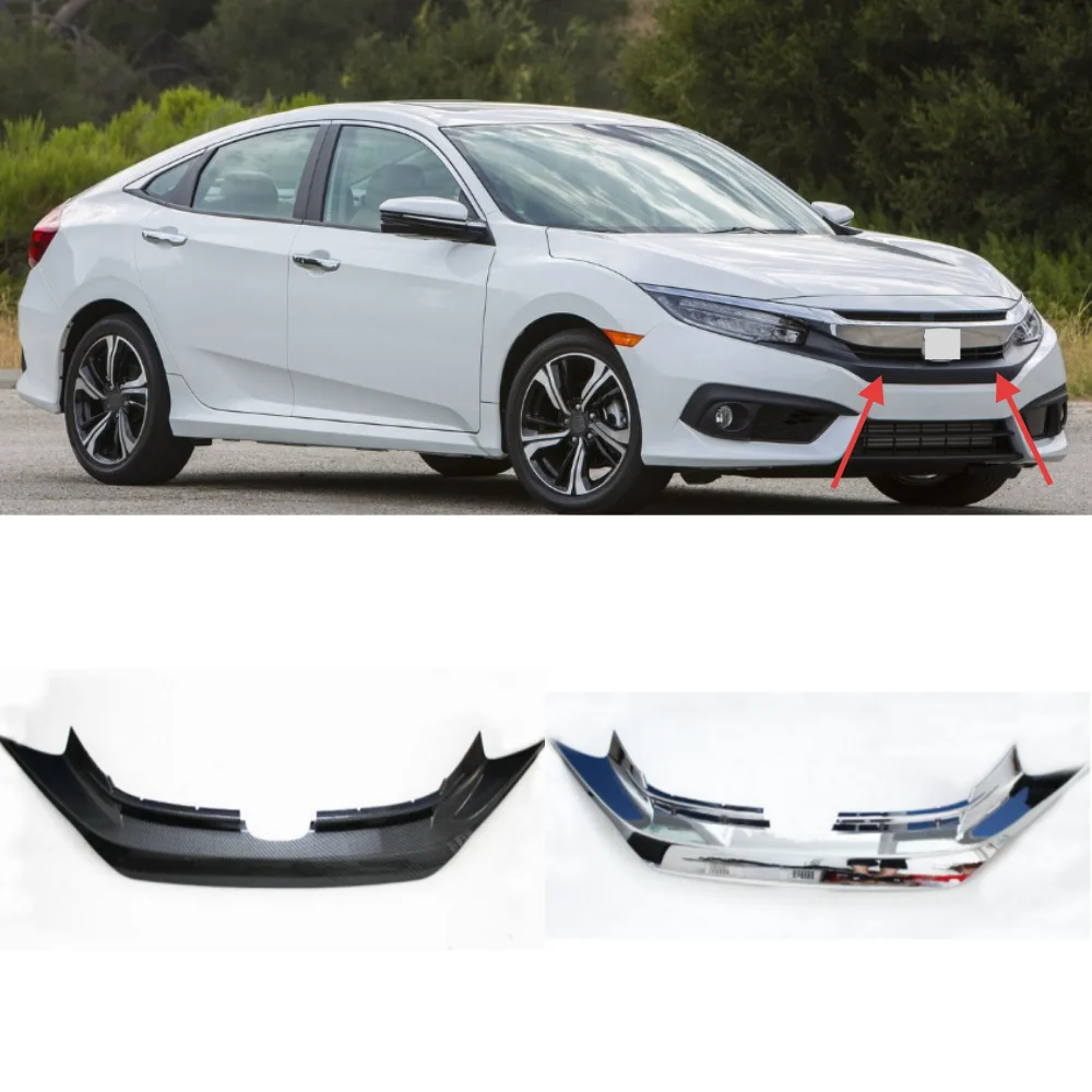 

For the lower decoration of the front bumper grille of Honda Civic 10th generation 2016-2021 car