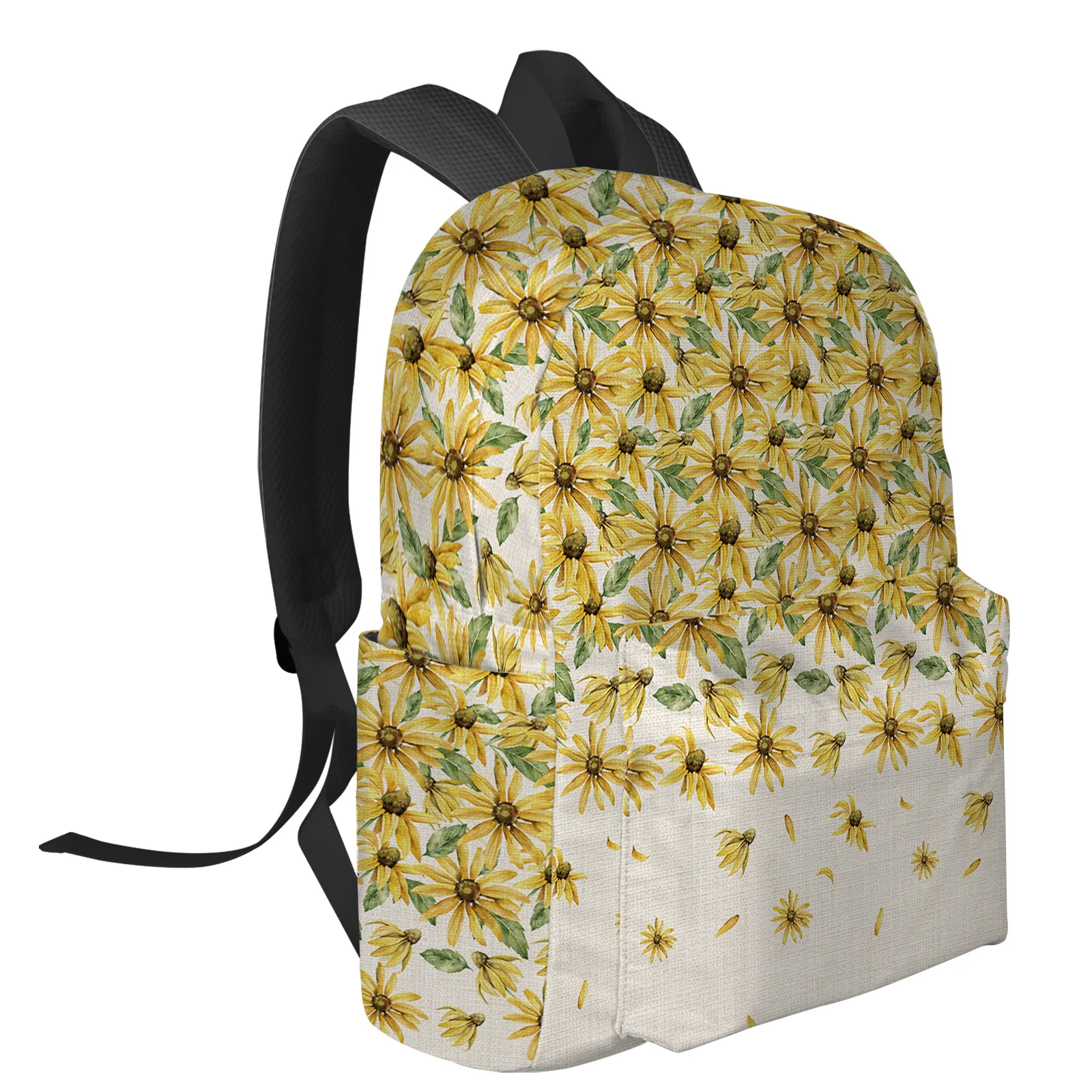 Flower Yellow Daisy Gradient Student School Bags Laptop Custom Backpack For Men Women Female Travel Mochila