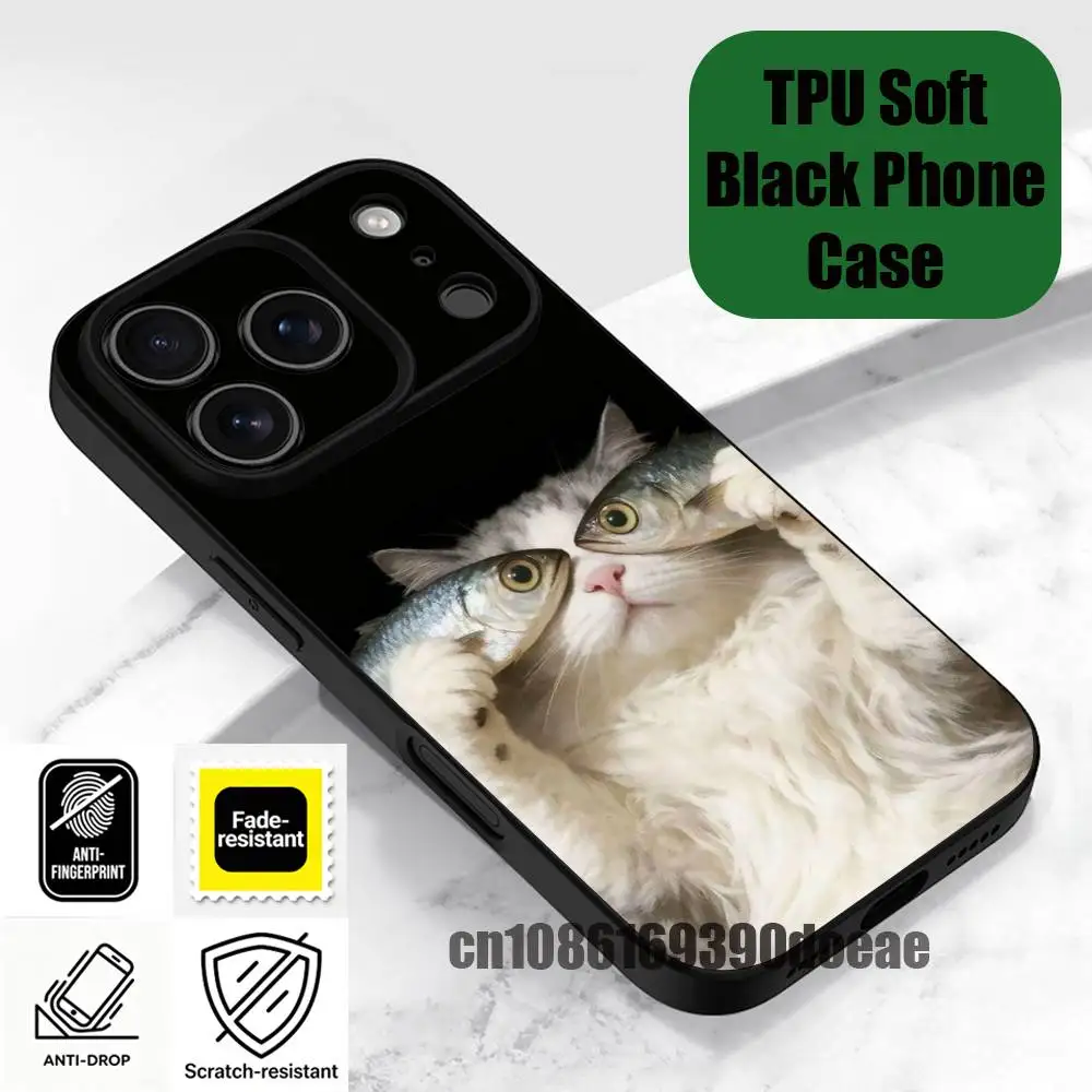 For Funny Cat Meme Cool Phone Case iPhone 15,16,12,13,14,11,17,Pro,Max,Plus,E,Air,Mini Custom TPU Cover