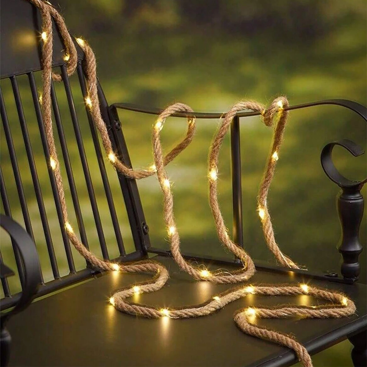 

1pc 50/100 LED Solar hemp rope copper wire light string used for courtyard garden decoration and Christmas atmosphere decoration