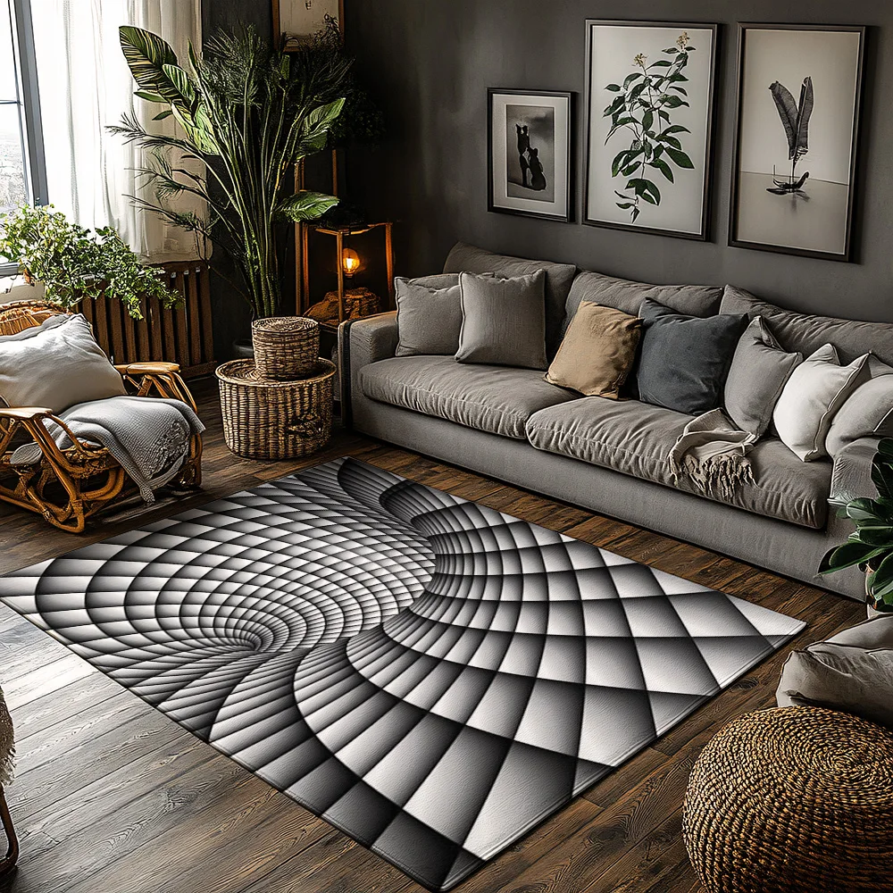 

Tuniu 3D оптическая иллюзия геометрический коврик противоскользящий напольный ковер для гостиной
