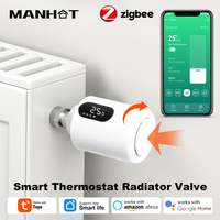 Tuya ZigBee3.0 Smart Thermostatic Radiator Actuator TRV Thermostat Valve Temperature Controller For Alexa Google Assistant