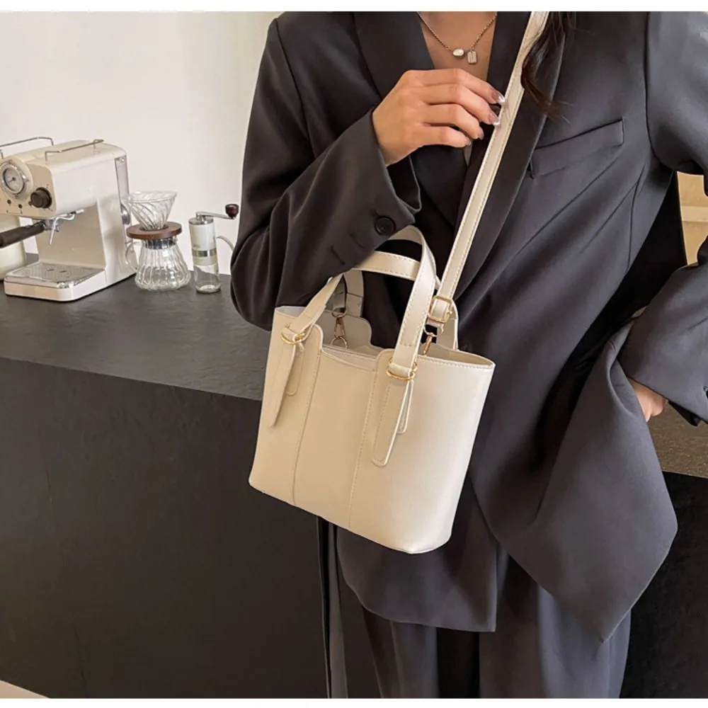 Korean Shoulder Bag New Popular Solid Color Commuting Bag High Capacity Trendy Handbag