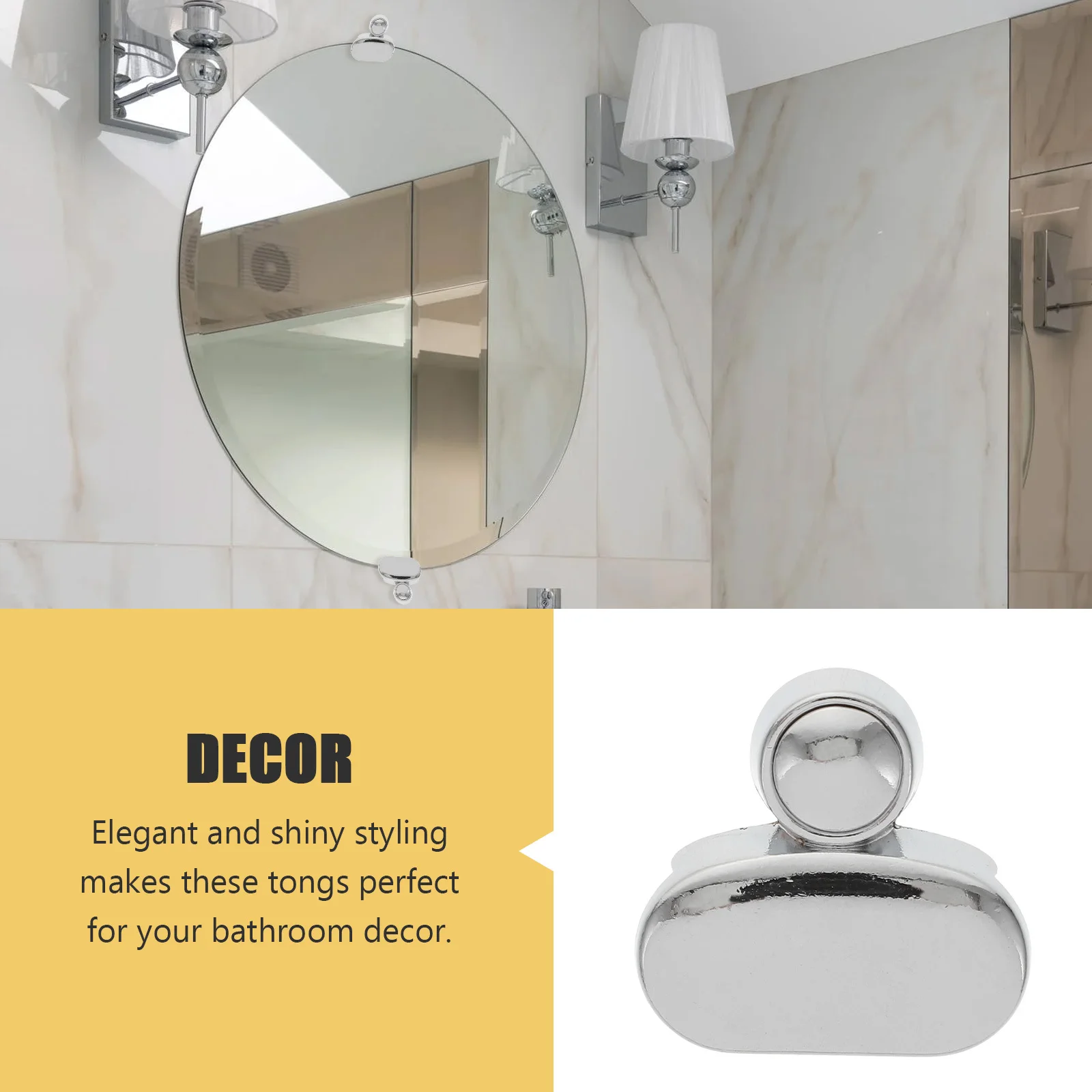 

4Pcs Zinc Alloy Mirror Clips Punch Free Glass Fixing Clamps Practical Wall Mounted Small Mirror Holder Clips Glass Holder