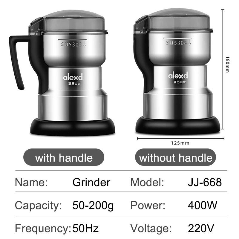 Molinillo de especias eléctrico de alta potencia, molinillo automático de sal y pimienta, molinillo de café, herramientas de cocina, acero