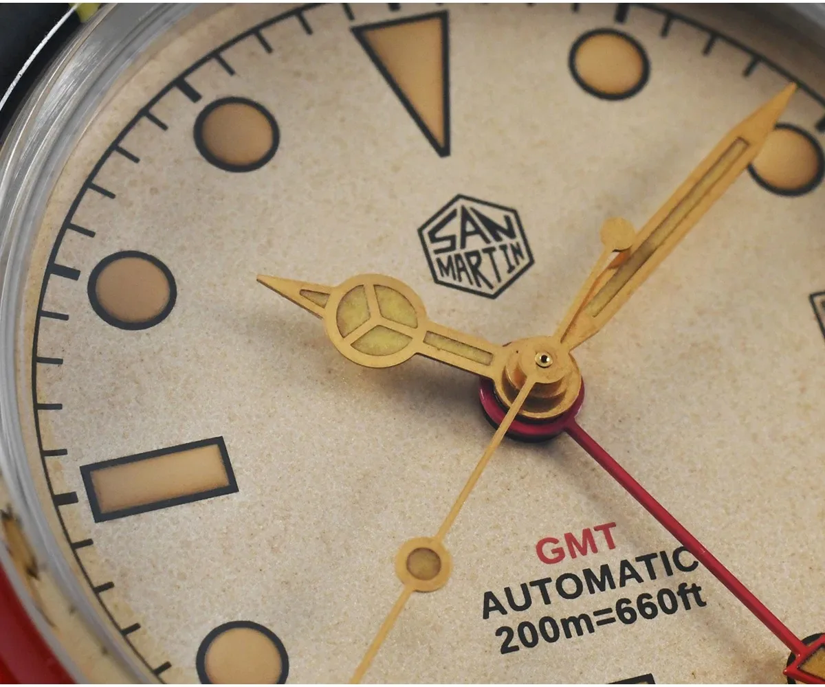 San Martin-Montre-bracelet mécanique rétro automatique Gstuff pour homme, montre-bracelet de luxe, étanche à 200m, lunette saphir Shoous C3, NH34