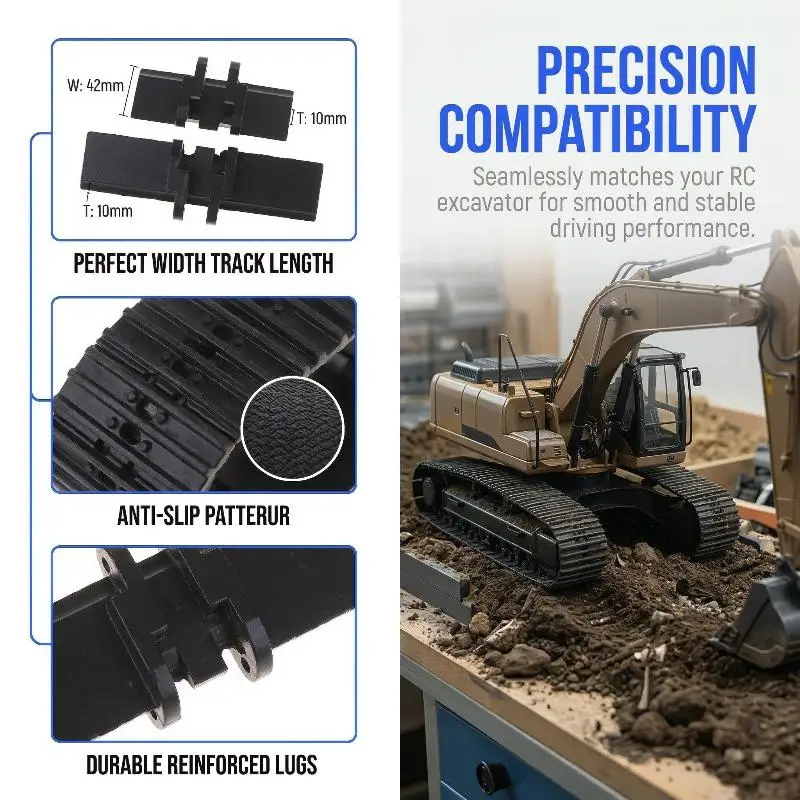 Enhanced Metal Track Crawler for RC Excavator 118 112 114 Precision Pressure Casting Part Rugged Engineering Construction Play