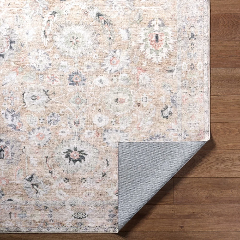 سجادة منطقة الأزهار العتيقة فائقة النعومة وقابلة للغسل منخفضة الكومة وسهلة العناية بلمسة داخلية ومساحة المعيشة #5