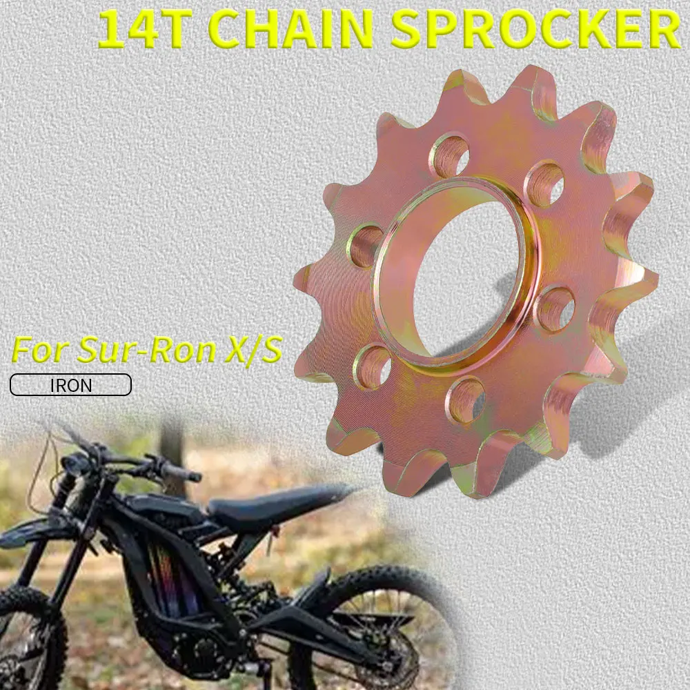 

Motorcycle Accessories 14T Chain Sprocket For SURRON Sur Ron Light Bee X S Off-Road Electric Vehicle Dirt E-Bike Iron