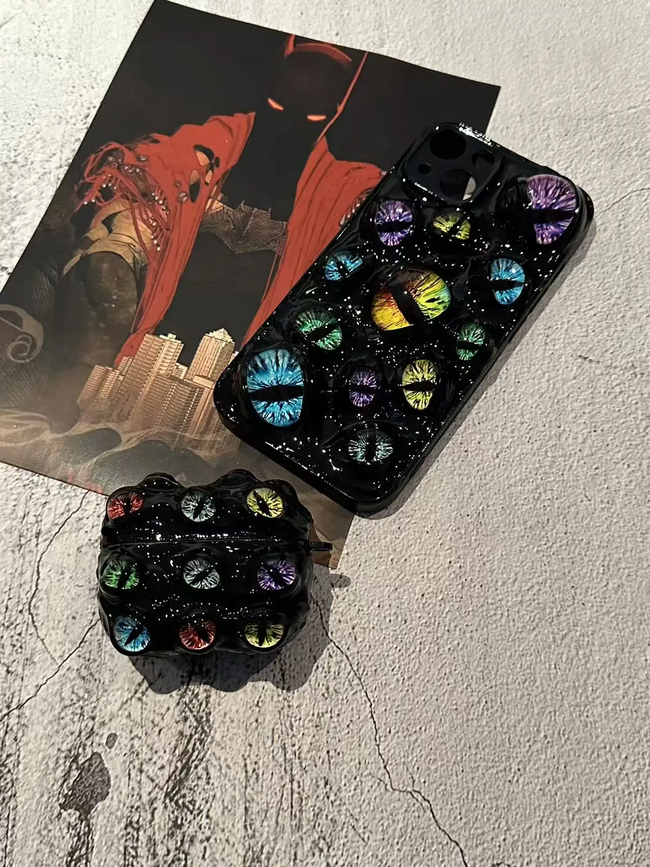 

Luminous cat-eye phone cases for iPhone 16, 15, 14, 12, Promax, 11, 8 Plus. Customizable cases，Creepy Case，Weird phone cases