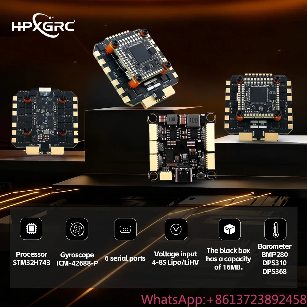 

Полетный контроллер HPXGRC H743, стек с регулятором скорости BLHeli_32 80A/100A ESC 3-8S для FPV-дронов, гироскоп ICM42688P