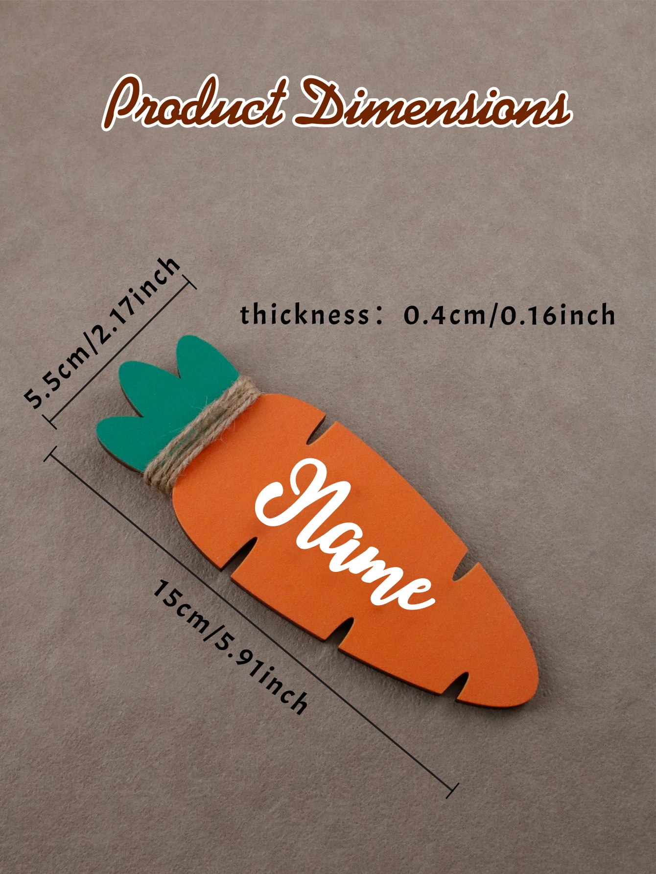 Customized Easter Basket Tags, Carrot Shape Table Decor, Home Decor, Custom Name Carrot Tags, Customizable Easter Table Decor
