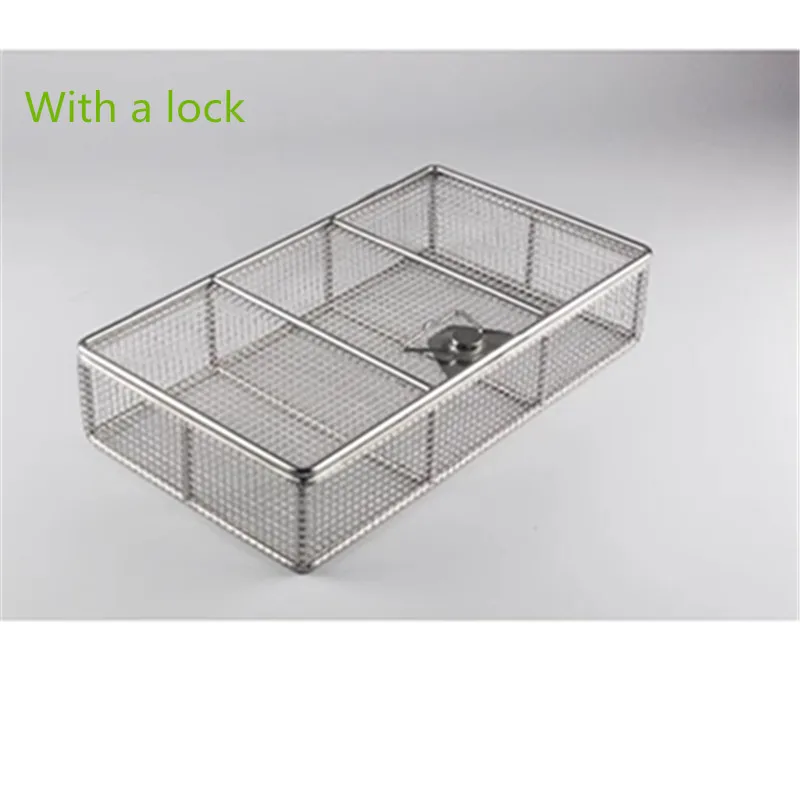 Customized 304 Stainless Steel Sterilization Basket, Rectangular Storage Mesh Basket, Ultrasonic Cleaning Basket Filter