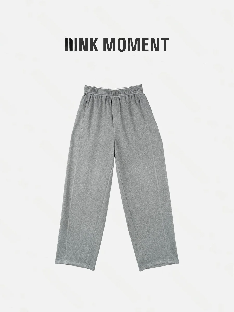 

Spring Season High Waist Straight Leg Casual Pants Elastic Waist Invisible Zipper ket Spor Sle Women's Long Trousers