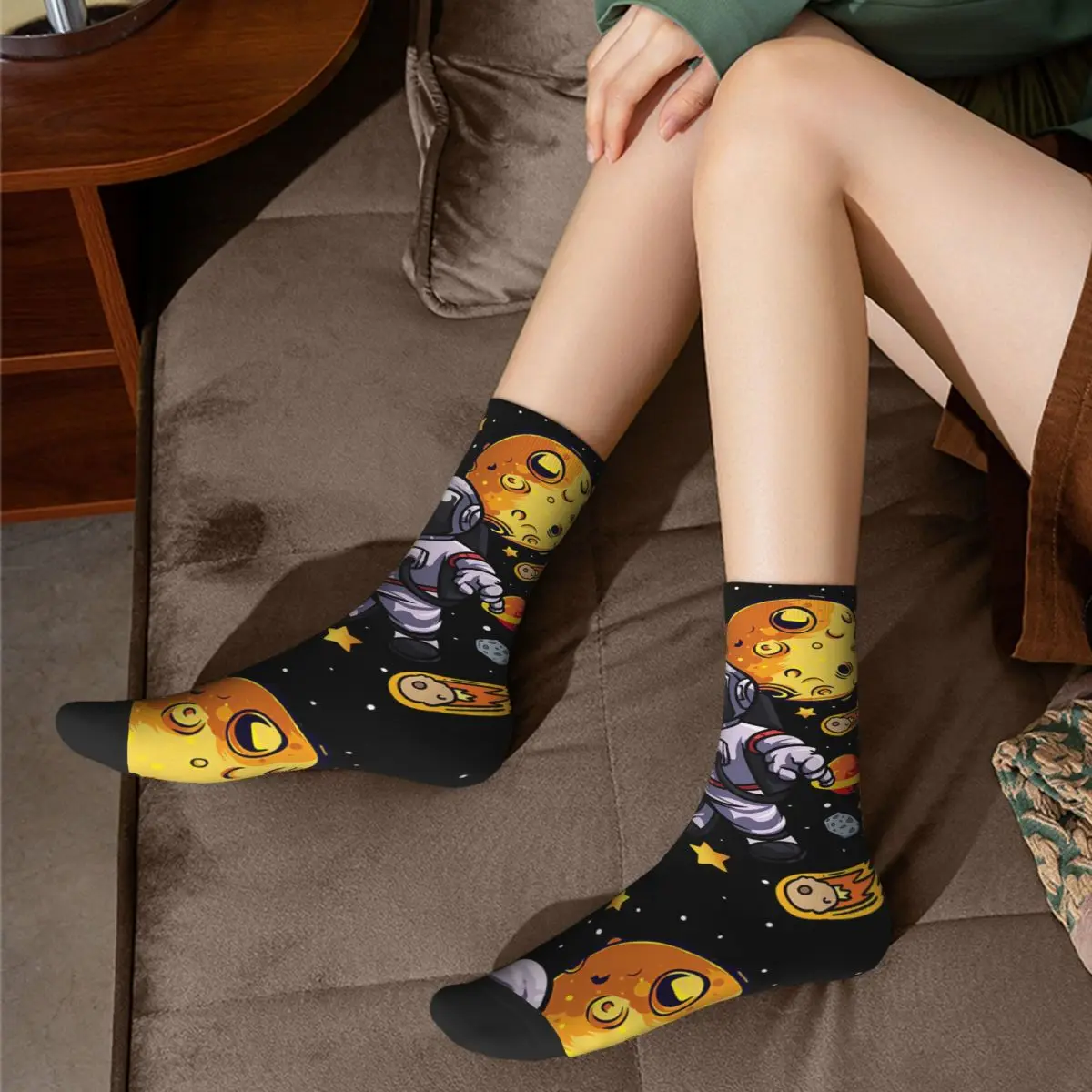 Jolly Space Astronaut Floating In Space Adult Socks Unisex socks,men Socks women Socks