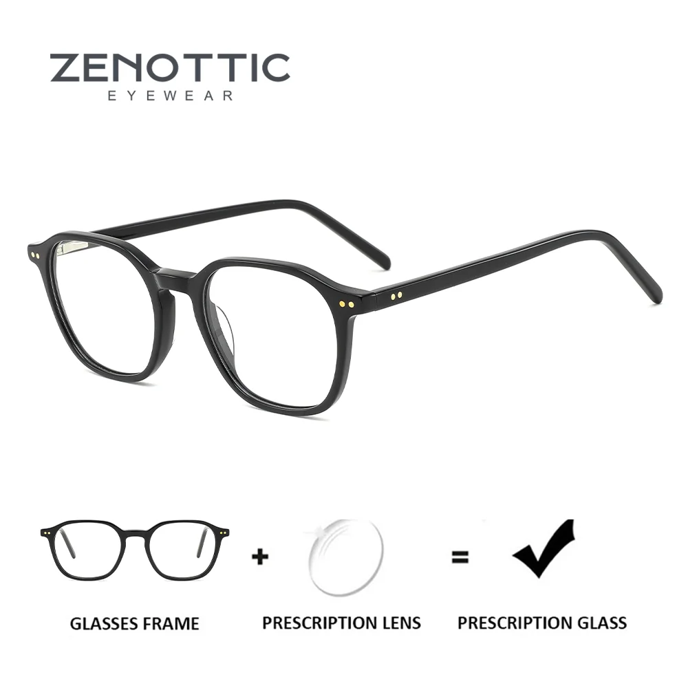 

ZENOTTIC Trend Acetate Square Prescription Glasses For Women Stylish Anti Blue Light Photochromic Progressive Optical Eyeglasses