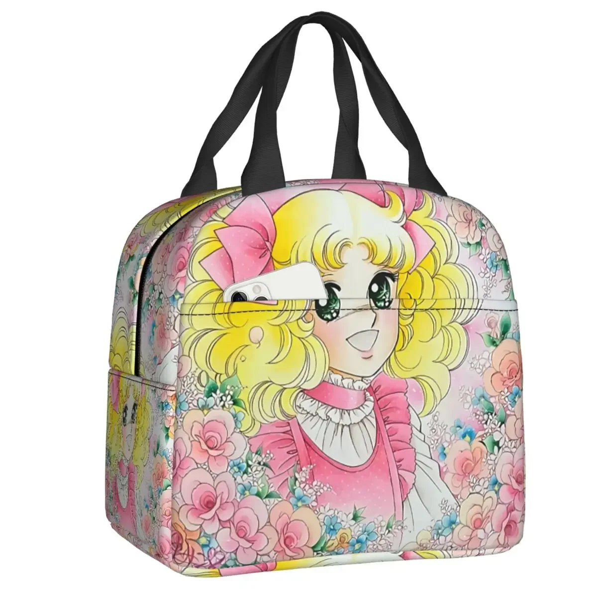 

2025 Hot Candy Candy Anime Manga Resuable Lunch Box for Women Waterproof Thermal Cooler Food Insulated Lunch Bag Office Work