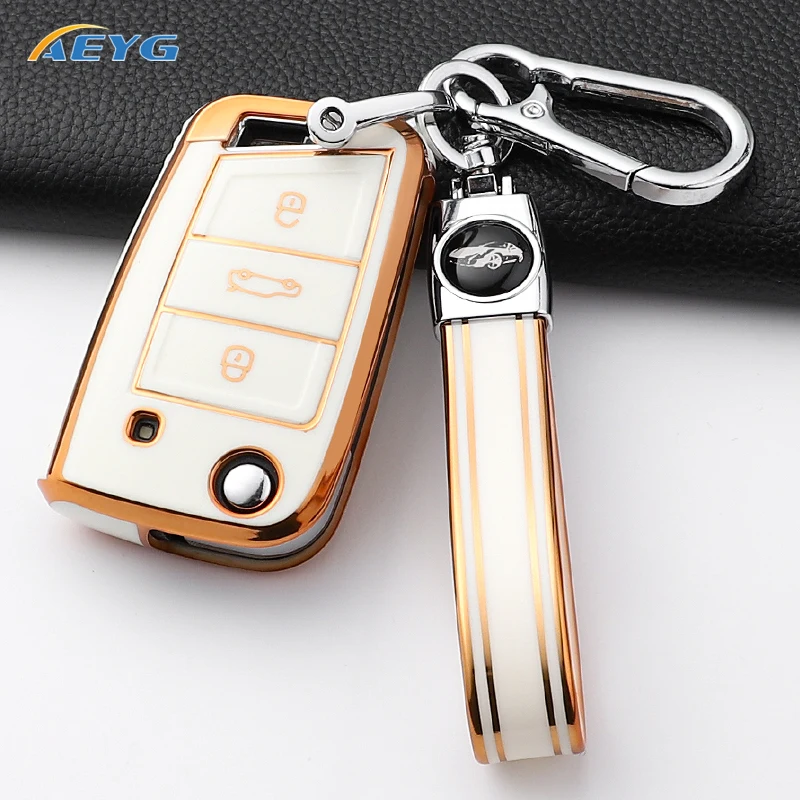 For VW Volkswagen Golf 7 MK7 Tiguan MK2 For SEAT Ateca Leon FR 2 Ibiza For Skoda Octavia Car Key Case Cover Interior Accessories image 2