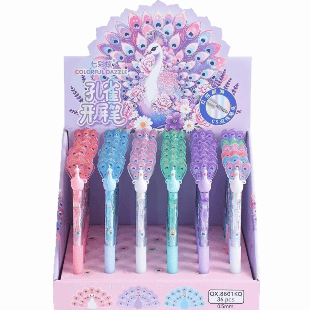 Cute Peacock Spread Tail Gel Pen Black Ink Pen Smooth Writing Writing Pen Comfort Grip Quick Dry Ink Neutral Pen School Supplies