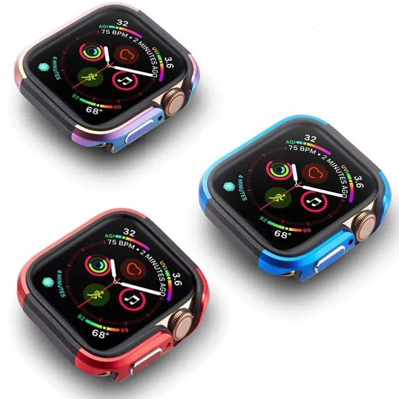 High End Aluminum Alloy Case for Apple Watch 9 8 7 45mm 41mm Case for iWatch 6 5 4 SE 44mm 40mm Metal Aluminum+TPU Watch Case image 2