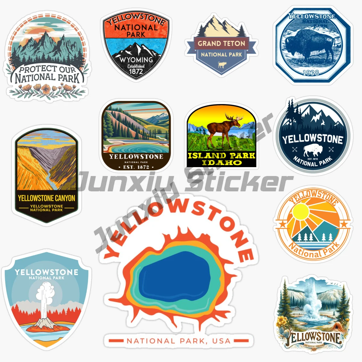 

Yellowstone Park Creative Sticker Wall Room Truck Motorcycle Car Window Glass Bicycle Van Helmet Camper Off-road PVC Decal