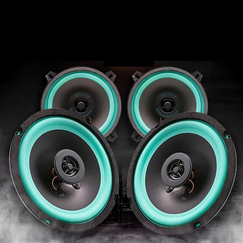 

4/5/6 Inch 100W 2-Way Car HIFI Coaxial Speaker Door Audio Music Stereo Tweeter Mid-woofer Full Range Frequency Speaker Green Ama