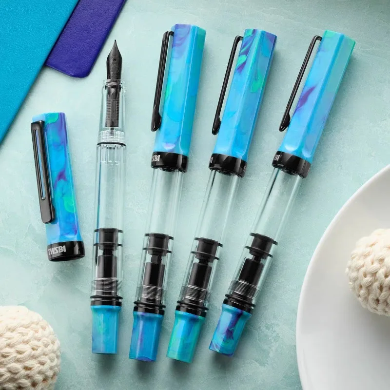 TWSBI ECO 한정판 펜 유니버스 블루 블랙 피스톤 잉크 연습용 투명 서예 노트 필기 선물 문구류